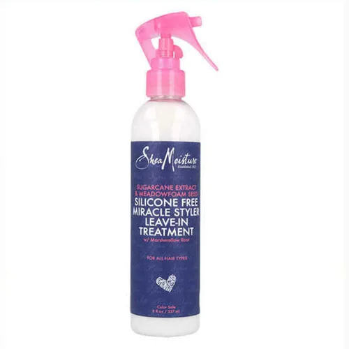SheaMoisture - Acondicionador sin enjuague para cabello seco, extracto de caña de azúcar y semillas de espuma de prado, sin silicona, 8 onzas