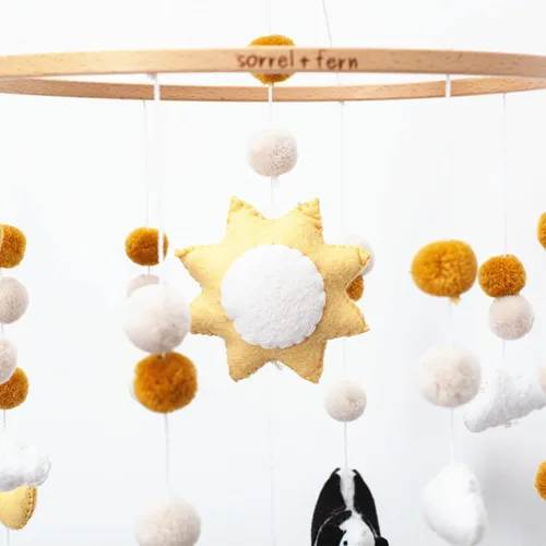 Miniatura 2 de Móvil para cuna de bebé – Móvil colgante de madera para cuna, decoración de guardería para niños y niñas, regalo perfecto de ducha