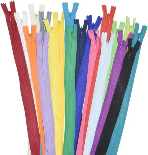 40 cremalleras invisibles de nailon para costura a medida, vestidos, faldas, almohadas, manualidades especiales (color mixto/22 pulgadas)