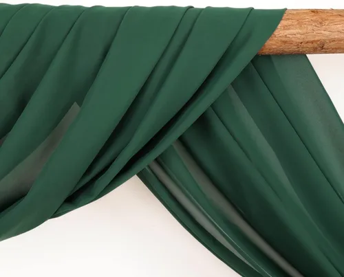 Miniatura 3 de LINXTAR 1 panel de tela para arco de boda, 1 panel de 30 x 18 pies, color verde esmeralda, cortina de arco de gasa transparente para cabina