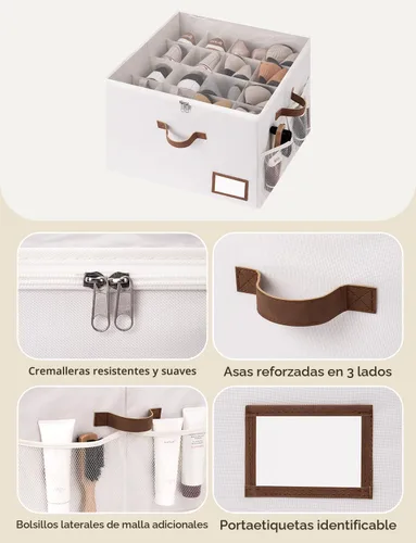 Miniatura 6 de StorageWorks Organizador de Zapatos para Armario, Cabe hasta 16 Pares, Contenedores de Almacenamiento de Zapatos Cubby con Bolsillo Lateral de Malla