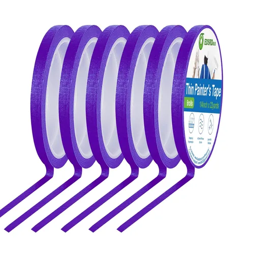 Miniatura 11 de EDSRDRUS Cinta Fina para Pintores 1/8, 1/4, 1/2 pulgada de Ancho Cinta para Pintor Cinta de Pintura, Cinta de Enmascarar, Cinta de Rayas, Cinta