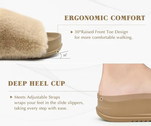 Miniatura 8 de KuaiLu Pantuflas ortopédicas para mujer con soporte de arco, sandalias acolchadas suaves para mujer, sandalias de moda con punta abierta, de piel