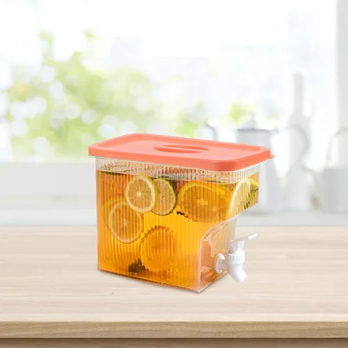 Miniatura 3 de Dispensador de bebidas de plástico de 1 galón con espita para bebidas frías para refrigerador, té helado, limonada, fiesta, bar, uso