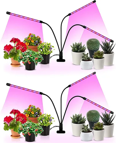 Miniatura 35 de iPower 21 Luz LED de Crecimiento con Espectro Completo para Plantas de Interior, Cuello de Cisne Ajustable, 3 Modos de Luz y 10 Niveles Regulables