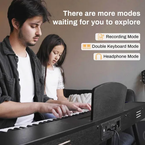 Miniatura 3 de AODSK Piano digital para principiantes, teclado de 88 teclas, piano eléctrico de tamaño completo para principiantes, con soporte de partituras
