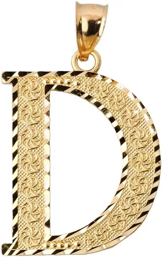 Colgante personalizado de oro amarillo de 10 quilates con letras iniciales A-Z