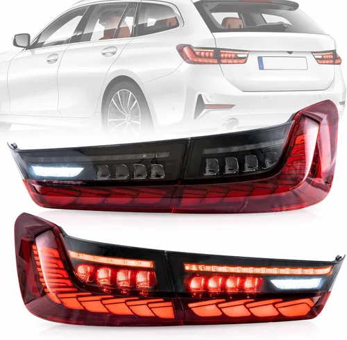 Miniatura 15 de VLAND Conjunto de luces traseras compatible con BMW Serie 3 F30 F35 F80 320i 328i 328D 335i M3 sedán de 6ª generación 2013-2018, lámpara trasera
