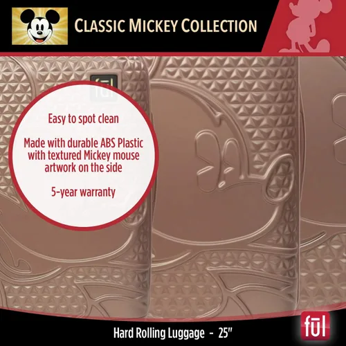 Miniatura 7 de FUL Disney Mickey Mouse - Maleta rígida con ruedas giratorias Oro Rosa Disney Mickey Mouse - Maleta rígida con ruedas giratorias