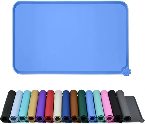 Miniatura 20 de Reopet Tapete de silicona para cuenco de perro y gato, antiadherente, para alimentos, impermeable, varios colores, tamaños y propósitos Gris
