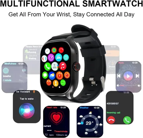 Miniatura 2 de Reloj inteligente (respuesta/hacer llamadas), relojes inteligentes de 2.02 pulgadas para hombres y mujeres, más de 110 modos deportivos, reloj