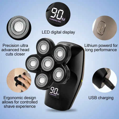 Miniatura 2 de Afeitadoras de cabeza para hombres calvos, afeitadoras de cabeza para hombres calvos, maquinilla de afeitar eléctrica 5 en 1 para hombres