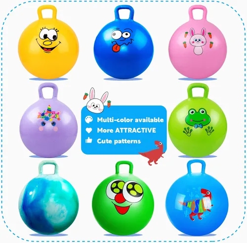 Miniatura 4 de Pelota saltarina, juguetes de dinosaurio para saltar para niños, pelota hinchable de 18 pulgadas con asa, juguetes saltarines azules inflables