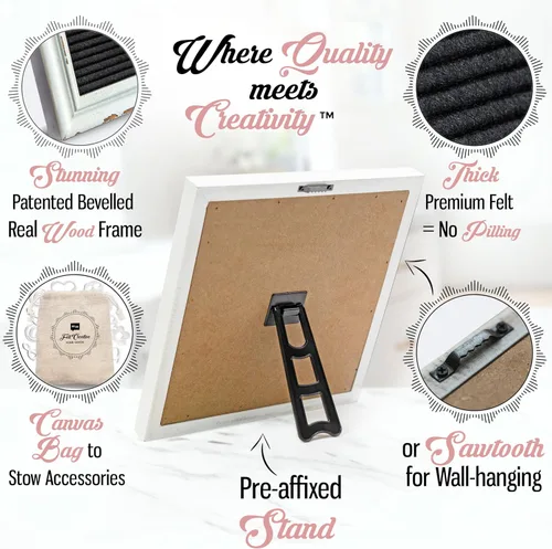 Miniatura 6 de Tablero de letras de fieltro negro para anuncio de bebé con marco de madera rústico en blanco - Letrero de tablero de letras de granja rústica