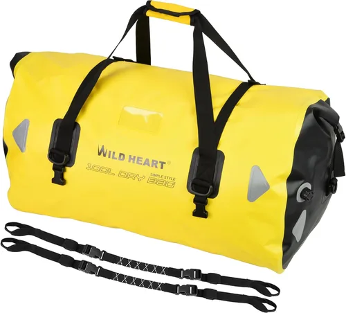 Miniatura 8 de WILD HEART Bolsa de lona impermeable para motocicleta, PVC500D, doble parte inferior, con correas de cuerda y bolsillo interior, 40L, 66L, 100L, 66L