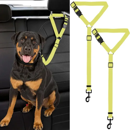 Miniatura 8 de Correa de cinturón de seguridad para perros y gatos Reposacabezas de automóvil Tela de nailon ajustable para perros Arnés de cinturones de seguridad