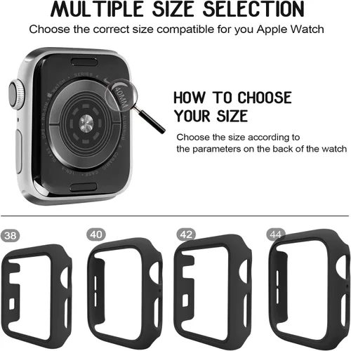 Miniatura 2 de Paquete de 3 fundas compatibles con Apple Watch de 1.732 pulgadas Series 6/5/4/SE, carcasa rígida de PC parachoques marco