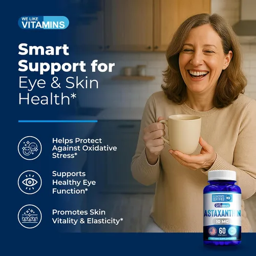 Miniatura 6 de We Like Vitamins Astaxantina 10 mg Softgel – Suplementos de astaxantina altamente potentes de Haematococcus Pluvialis – Mejora los ojos