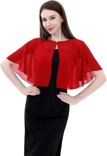 Miniatura 2 de Capelets de encaje de gasa suave para mujer, chales y envolturas para vestido de noche, boda, capa Bole