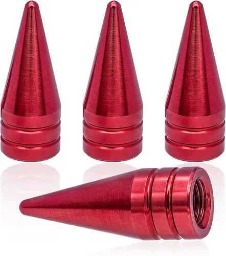 Miniatura 77 de 4 piezas de tapas de válvula de rueda con forma de punta, válvula de rueda de aleación de aluminio con punta, universal para automóviles, SUV