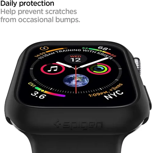 Miniatura 7 de Spigen Thin Fit - Funda diseñada para Apple Watch de 44 mm para Series SE3/SE2/6/SE/5/4 - Negro