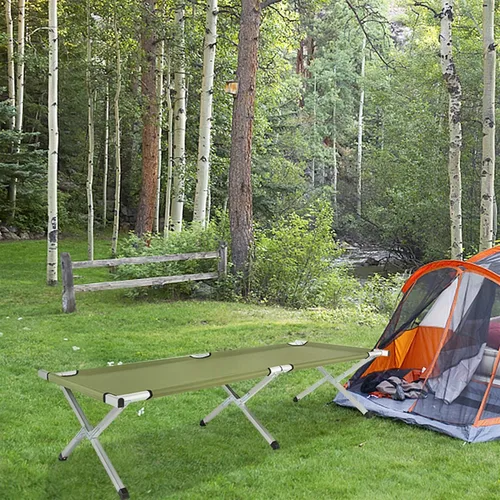 Miniatura 2 de Catre de camping plegable portátil, silla de estar al aire libre con bolsa de transporte para viajes en interiores y exteriores, campamento