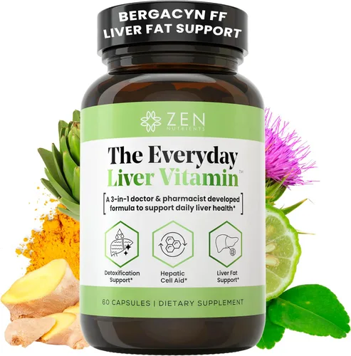 Zen Nutrients The Everyday Liver Vitamin - Limpieza del hígado desintoxicante y reparación con Bergacyn FF, cardo de leche orgánico, raíz de diente