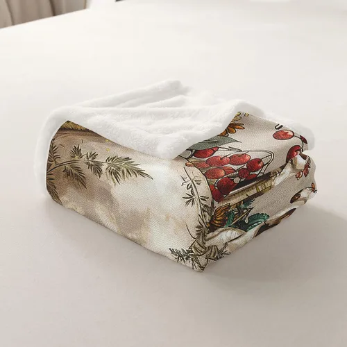 Miniatura 5 de Manfei Manta gótica de calavera y mariposa, libélula y polilla, para niños y niñas, manta de cama con hojas de flores y hongos para sofá, manta