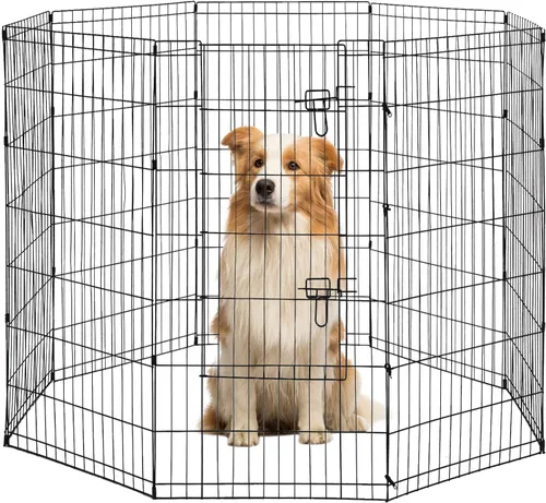 Miniatura 9 de BestPet - Corralito plegable de metal para perros, para interiores y exteriores, 8 paneles de 24 pulgadas