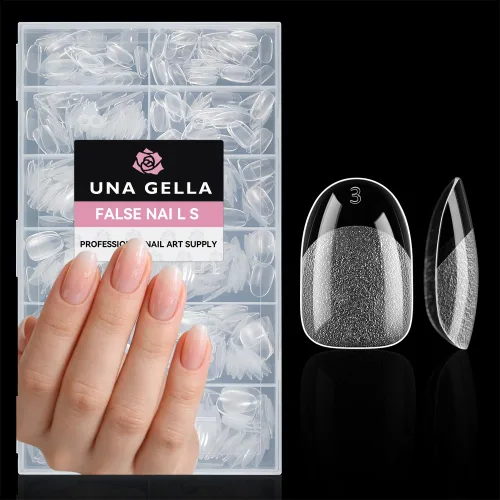 Miniatura 21 de UNA GELLA Puntas de uñas postizas extra cortas: 504 unidades de uñas cuadradas falsas preformadas XS, uñas cuadradas cortas a presión, puntas