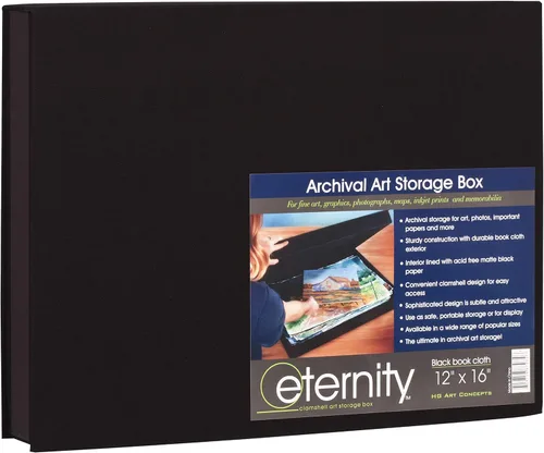 Miniatura 8 de HG Art Concepts Eternity Archival Clamshell - Caja de almacenamiento de fotos, color negro, 24 x 32 pulgadas, para almacenar obras de arte, fotos