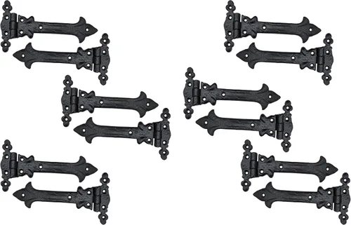 Miniatura 9 de Adonai Hardware Adonijah Bisagra falsa de aluminio para montaje frontal (6.5" x 12 Pack, Negro mate) para puertas de granero, puertas, armarios