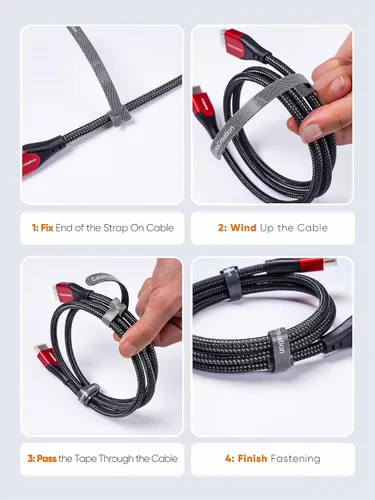 Miniatura 7 de CableCreation 100 bridas de sujeción reutilizables, bridas ajustables de primera calidad de 6 pulgadas, correas de nailon para organizar cables
