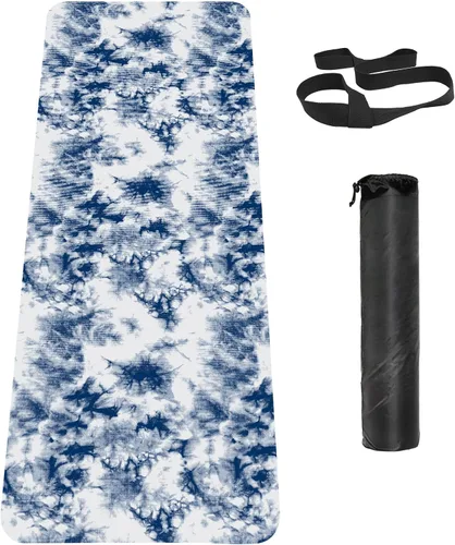 Miniatura 16 de Tapete de yoga antideslizante TPE, tapete de entrenamiento para hombres y mujeres, tapete de entrenamiento grueso con correa de transporte, tapetes