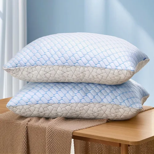 Miniatura 8 de Bafode Juego de 2 almohadas de espuma viscoelástica tamaño King, almohadas de espuma viscoelástica trituradas, almohada refrescante para dormir