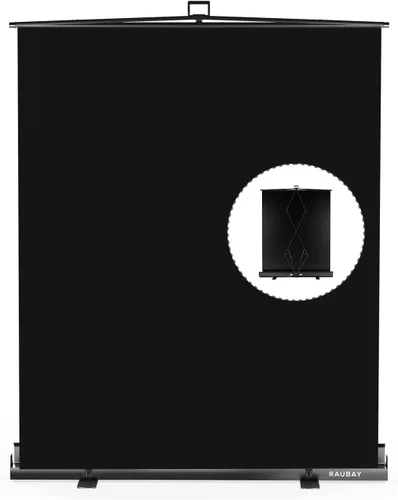 Miniatura 8 de 【Fácil configuración】 RAUBAY Fondo de pantalla azul plegable de 59.8 x 82.7 pulgadas, panel de croma key portátil y retráctil, fondo fotográfico