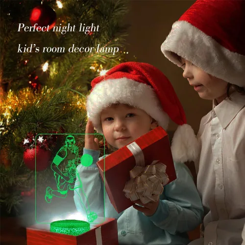 Miniatura 6 de Luz nocturna de baloncesto para niños, regalo para amantes del baloncesto con control remoto y táctil inteligente, 16 colores cambiantes, lámpara