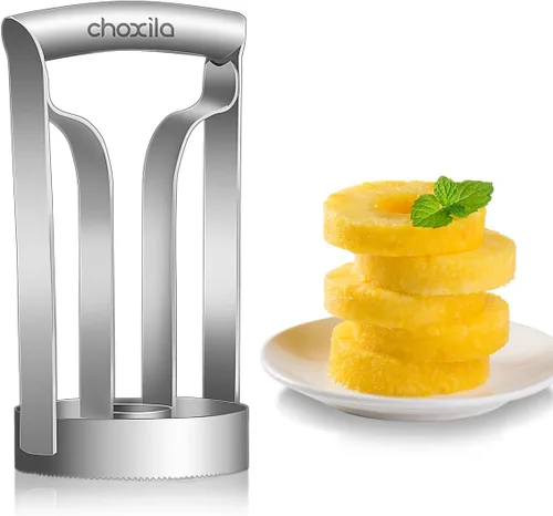 Choxila Descorazonador de piña grande de acero inoxidable descorazonador de piña, cortador de piña, herramienta de cocina fácil - Grande (4 pulgadas