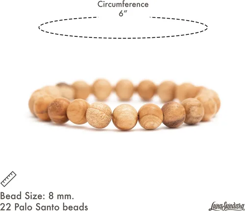 Miniatura 2 de Luna Sundara Pulsera de Palo Santo hecha a mano en Perú altamente aromática y espiritualmente limpiadora Madera