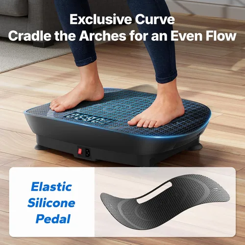 Miniatura 2 de MERACH Vibration Plate Exercise Machine, Curved Vibration Plate for Lymphatic Drainage Weight Loss, Vibrating Plate with Real-Time Calorie Tracking