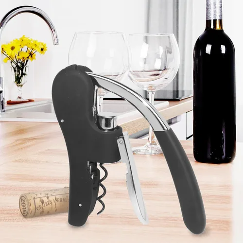 Miniatura 3 de OGGI Sacacorchos Lever Action - Abridor de botellas de vino, sacacorchos manual de mano con bomba de palanca, diseño de pie, gusano antiadherente
