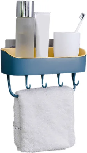 Miniatura 3 de Cicilin Estantes flotantes de plástico para baño, estantes de almacenamiento montados en la pared para cocina, baño, autoadhesivos, montados