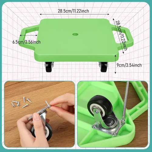 Miniatura 4 de Jerify 4 piezas de patinete deportivo con asas, ruedas de plástico, patineta para sentarse en el suelo, para niños, gimnasio, actividades