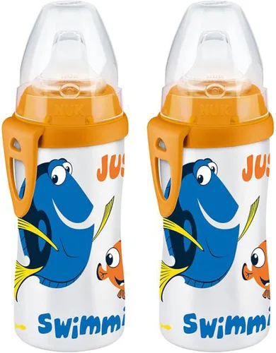NUK Finding Dory - Vaso activo de 10 onzas, 2 unidades (paquete de 1), sin BPA, a prueba de derrames Finding Nemo