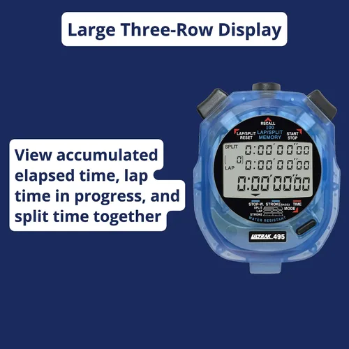 Miniatura 8 de Ultrak 495 Cronómetro – Cronómetro digital profesional azul de 100 vueltas, cronómetro de intervalos con cuenta regresiva, reloj deportivo