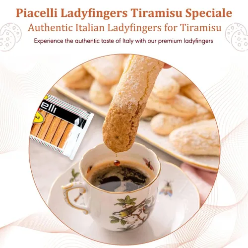 Piacelli Sovaiardi Ladyfingers horneados tradicionalmente hechos de ingredientes naturales – Dedos de esponja para tiramisú – Dedos de mariquita