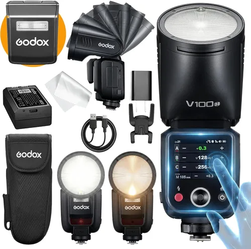 Miniatura 19 de GODOX V100 C Godox Flash para Canon - Flash TTL de 100Ws para cámaras Canon EOS, control de pantalla táctil, 400 destellos de potencia completa