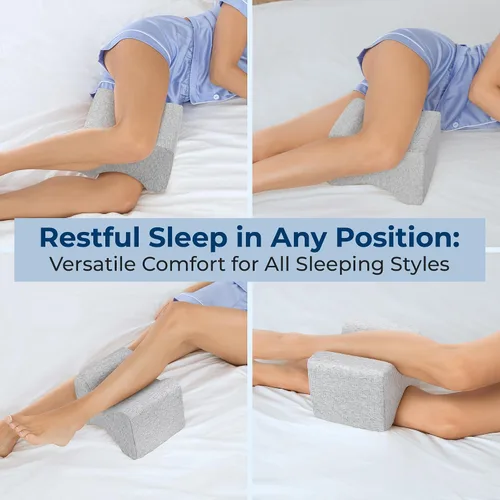 Miniatura 8 de 5 STARS UNITED Almohada de rodilla para personas que duermen de lado, cojín de media luna para cama, alivio del dolor de cadera, cojín de espuma