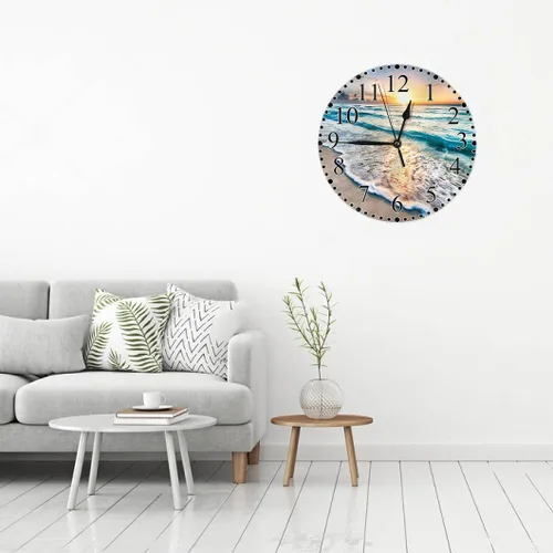 Miniatura 5 de Reloj de pared de gato de fitness de 10 pulgadas, funciona con pilas, reloj de mancuernas grandes y pesado, silencioso, sin tictac, relojes modernos