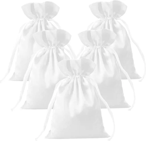 Miniatura 20 de 35 Piezas Bolsas de Regalo de Satén Beige de 5 x 7 Pulgadas - Bolsas de Baby Shower - Bolsas de Favores de Boda - Bolsa de Tela con Cordón - Bolsas